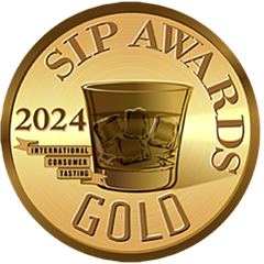 Gold medal with 'SIP Awards 2024' text and a glass illustration