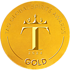 Gold medal with 'TAG Global Spirits Awards 2024' text on a white background